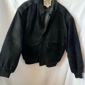 Vintage Global identity Men's Med Black Suede/leather Jacket